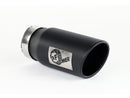 aFe Power Diesel Exhaust Tip Black- 4 in In x 5 out X 12 in Long Bolt On (Right)-1