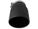 aFe MACHForce XP 5in 304 Stainless Steel Exhaust Tip 5 In x 7 Out x 12L in Bolt On Right - Black-2