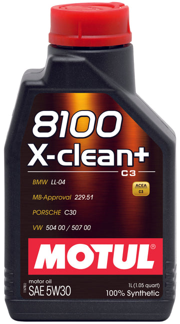 Motul 1L Synthetic Engine Oil 8100 5W30 X-CLEAN - LL04- MB 229.51- 504.00-507.00