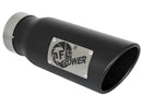 aFe MACH Force-Xp 409 Stainless Steel Exhaust Tip 3.5 In x 4.5in Out x 12in L Clamp-On-1