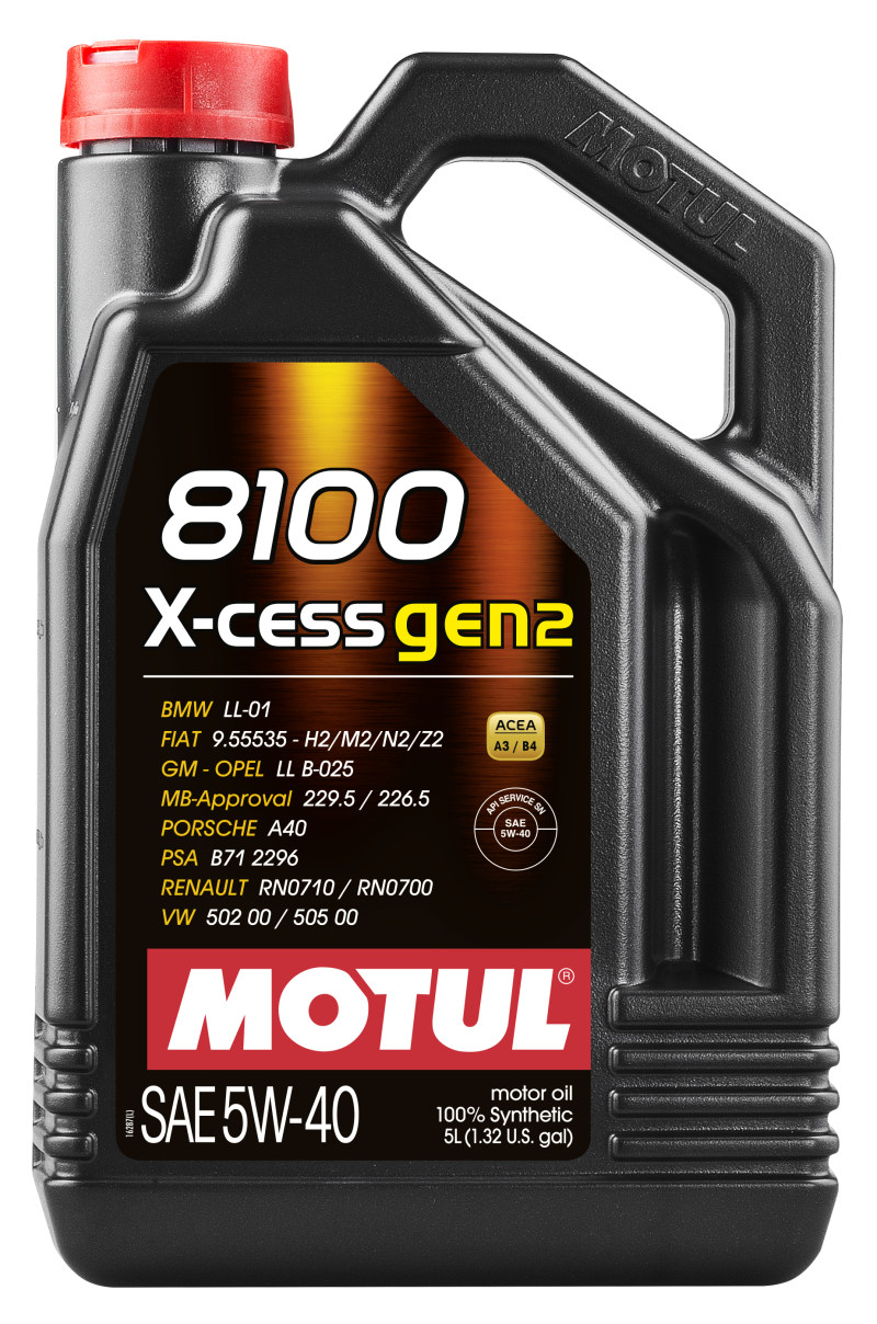 Motul 5L Synthetic Engine Oil 8100 5W40 X-CESS Gen 2